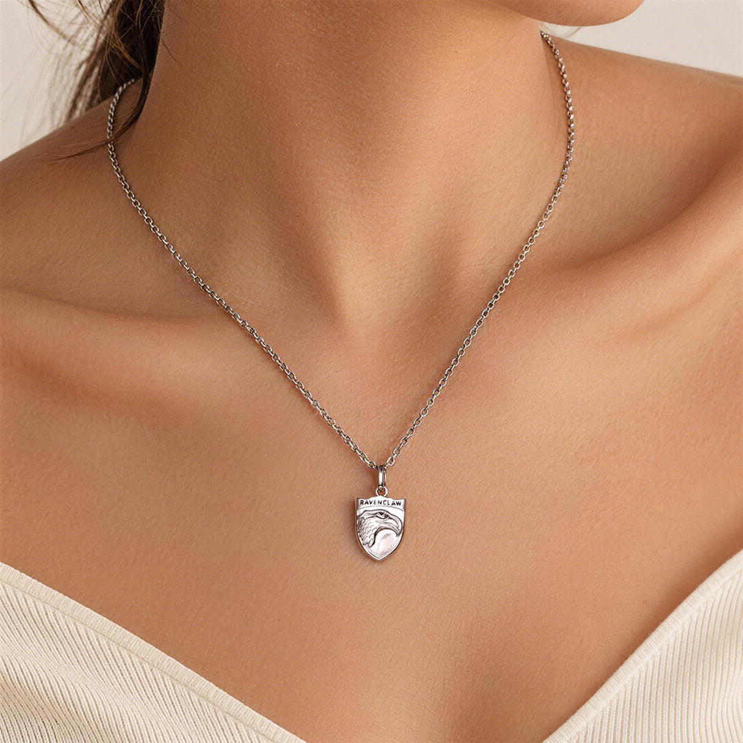 Gnoce Harry Potter Ravenclaw House Crest Eagle Silver‑Tone Pendant Necklace_2