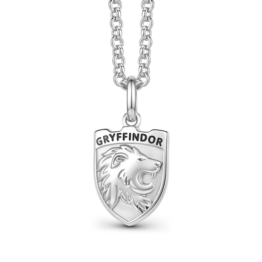 Gnoce Harry Potter Gryffindor House Crest Lion Silver-Tone Pendant Necklace_1