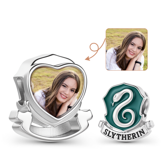 Gnoce Harry Potter Slytherin House Crest Serpent Photo Custom Bead_1