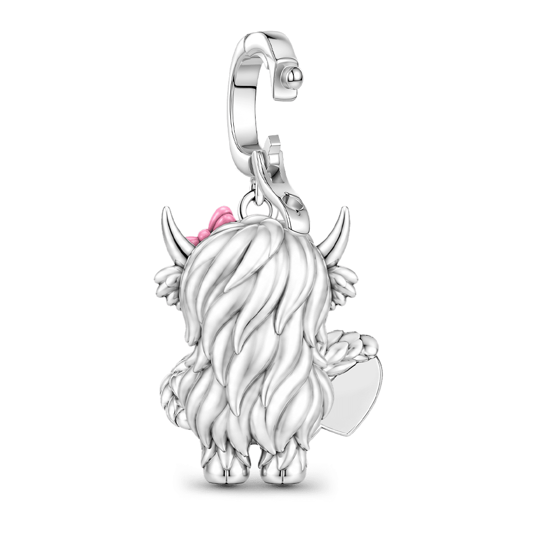 Gnoce Religious Series Highland Cow Clasp Dangle Charm Platinum-plated Silver Blend_7