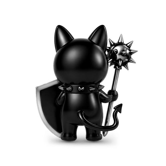 Gnoce Halloween Punk Dark Humor Series Hell Black Cat Bead Black Gold-plated Silver Blend_6