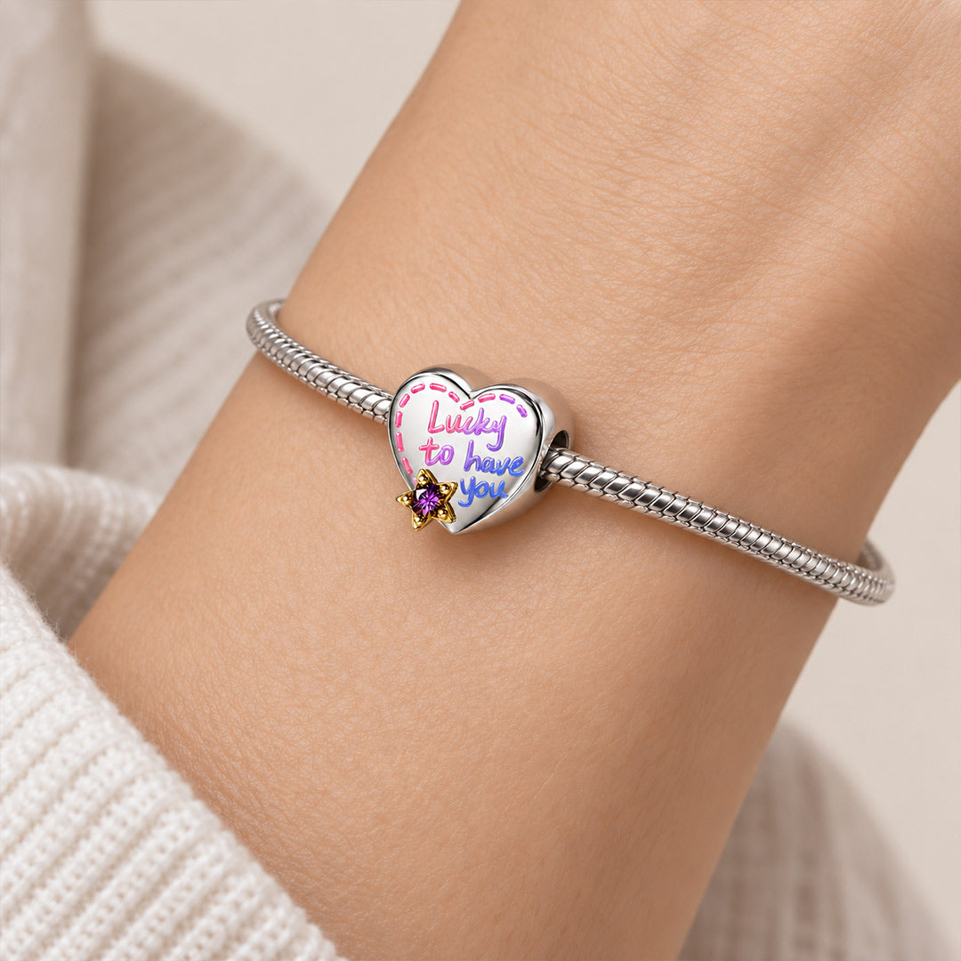 Gnoce Friendship Personalized Photo Heart Bead Platinum-plated Silver Blend_2
