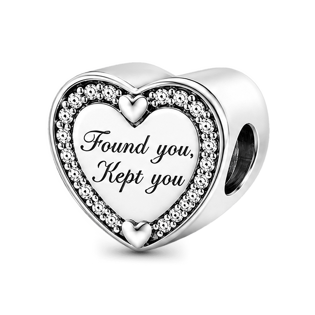 Gnoce Couple Photo Custom Heart Bead Platinum-plated Silver Blend_5