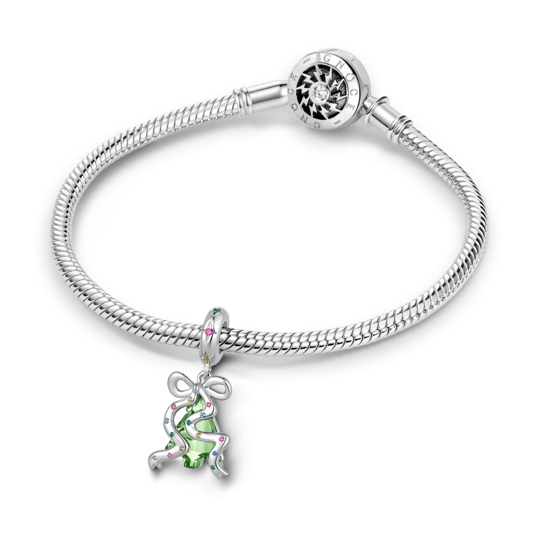 Gnoce Green Christmas Tree and Bow Charm_3