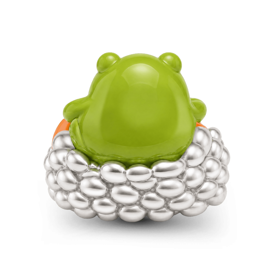 Gnoce Japanese Style Frog Sushi Bead Platinum-plated Silver Blend_6