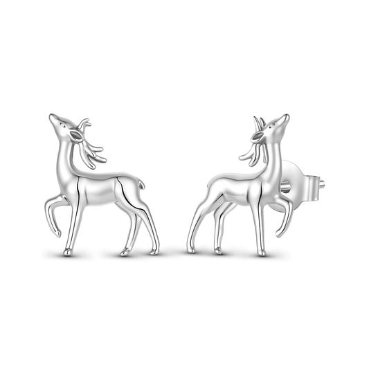 Gnoce Reindeer Pattern Stud Earrings_1