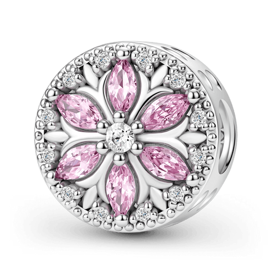 Gnoce Pink Christmas Series Floral Bead Platinum-plated Silver Blend_1