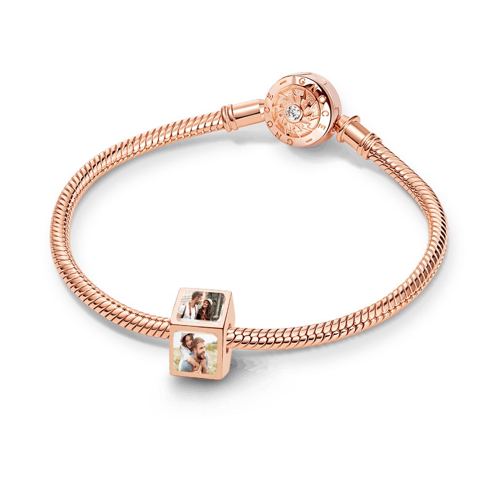 Gnoce Multi-sided Photo Custom Charm Bead Rose Gold-plated Silver Blend_4