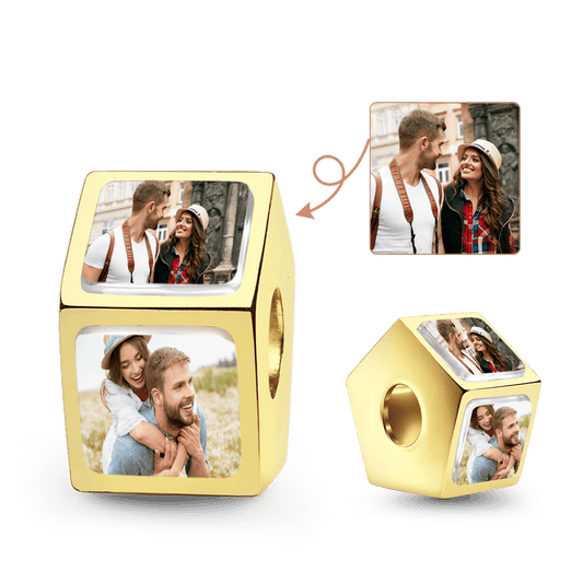 Gnoce Multi-sided Photo Custom Charm Bead 18K Gold-plated Silver Blend_1