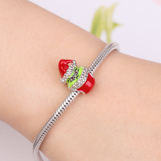 Gnoce "Bitter and Cynical " Avocado Green Monster Cup Cake Charm Bead 925 Sterling Silver_3