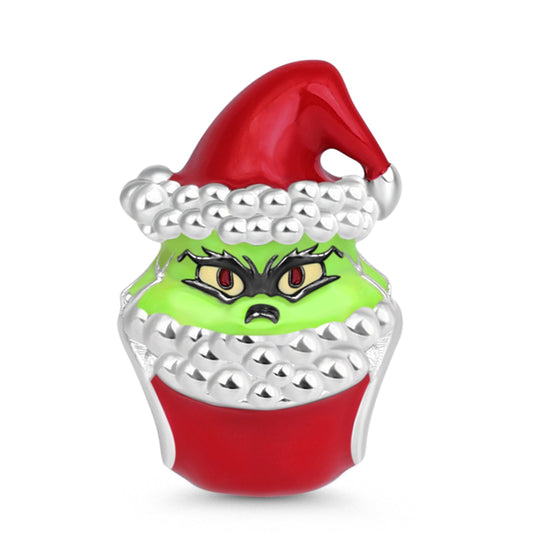 Gnoce "Bitter and Cynical " Avocado Green Monster Cup Cake Charm Bead 925 Sterling Silver_1