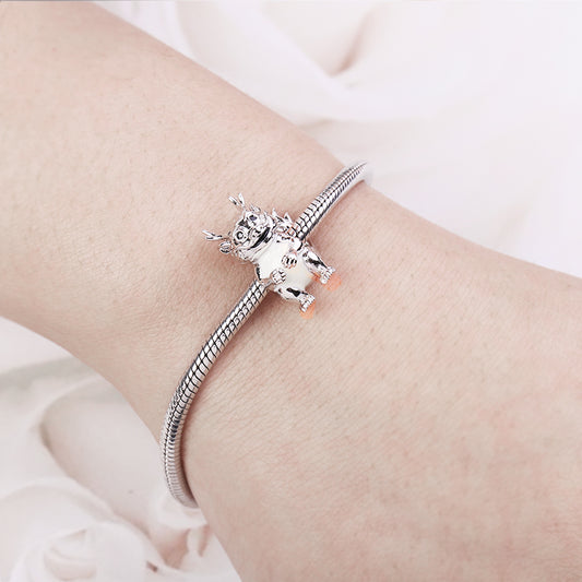 Gnoce Cartoon Dragon Charm Platinum-plated Silver Blend_3