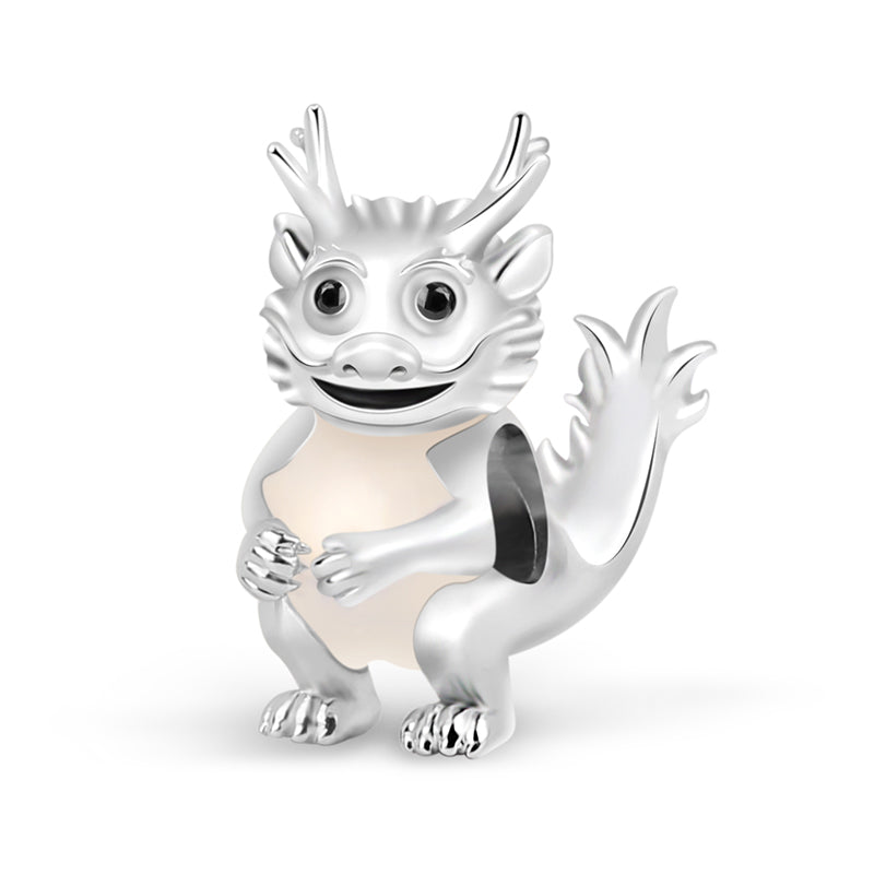 Gnoce Cartoon Dragon Charm Platinum-plated Silver Blend_1