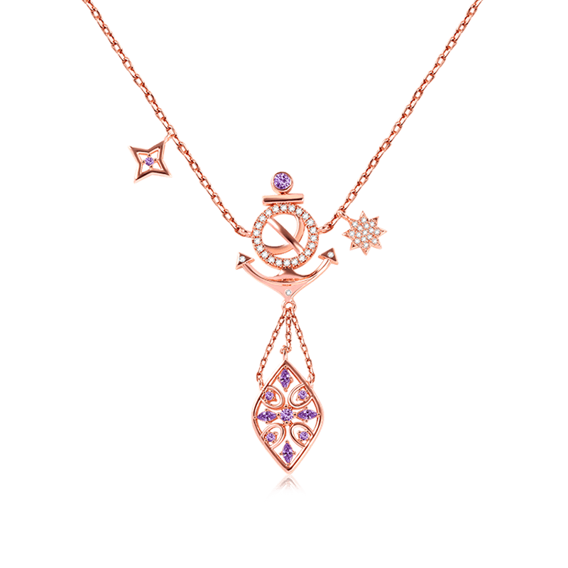 Anchor Necklace 18k Rose Gold Plated 925 Sterling Silver_1