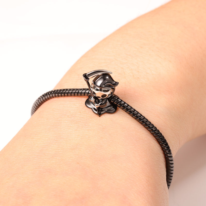 Grim Reaper Charm Bead Sterling Silver Black Plated_3
