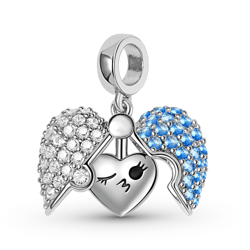 Heart Locket Pendant Dangle Charm Sterling Silver with "Love" Print_1