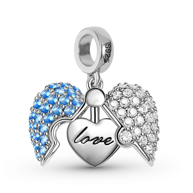 Heart Locket Pendant Dangle Charm Sterling Silver with "Love" Print_2