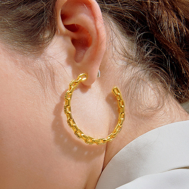Bond Hoop Earrings 18K Gold Plated Brass_3